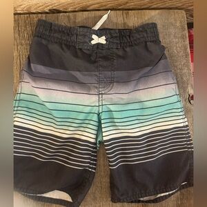 Old Navy Boys' Gradient Stripe Swim Shorts - Teal & Navy size M (8)